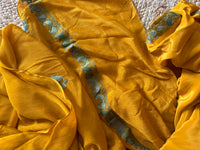 Pamposh Mustard Crepe suit-Set with Dupatta