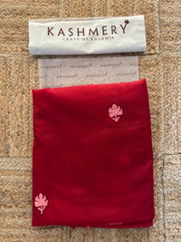 Noor Red Organza Saree With Kashmiri Aari Embroidery