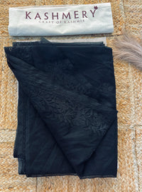 Noor Black Organza Saree With Kashmiri Aari Embroidery