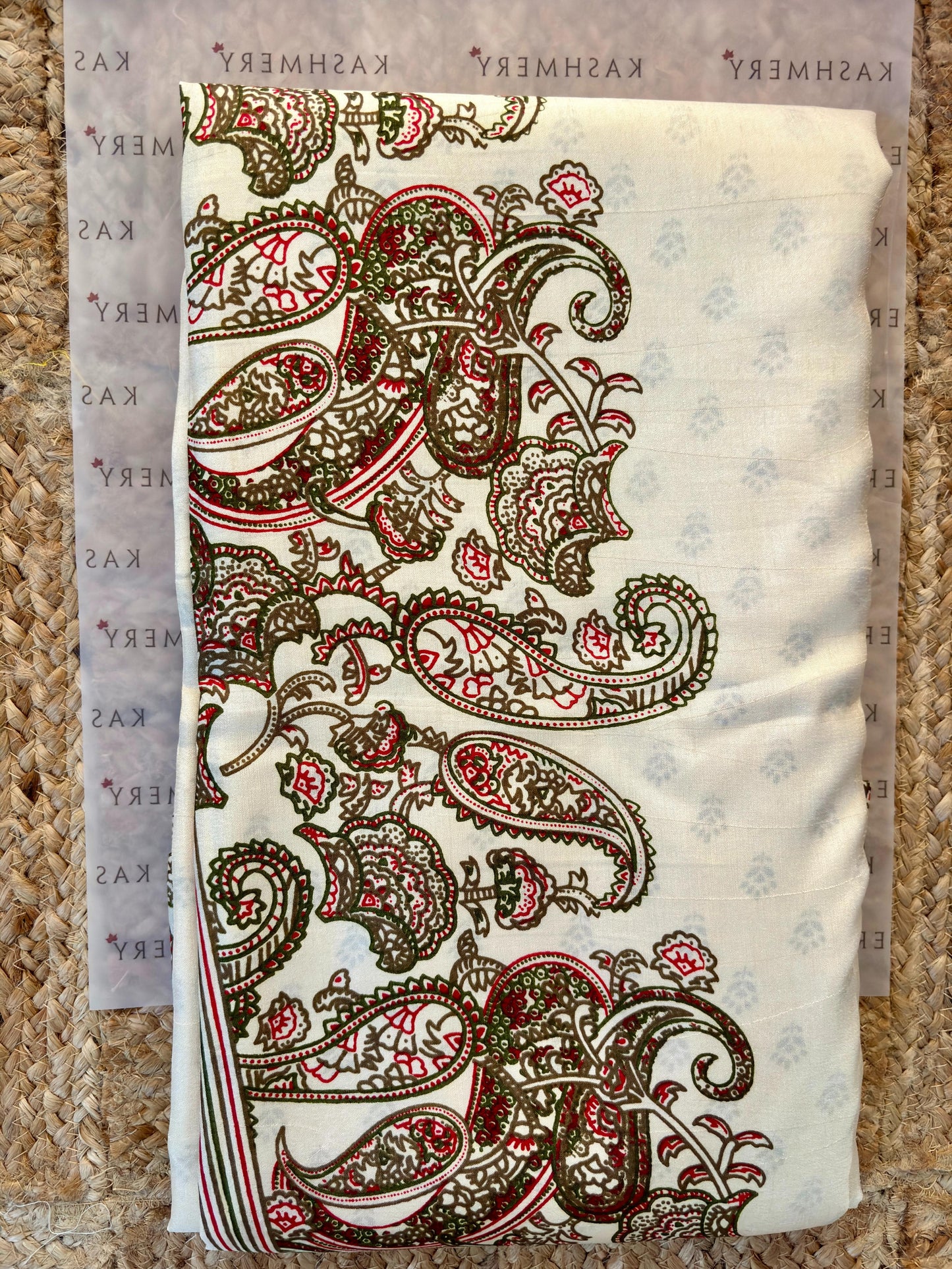 Naari Ivory Kashmiri Silk Printed Saree with Blouse