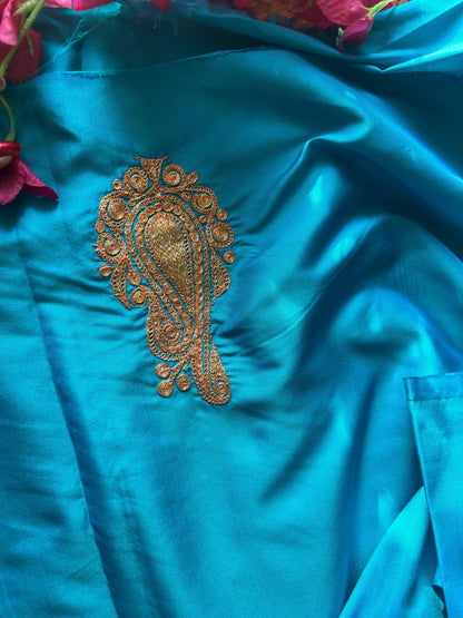Sufianna Ferozi Unstiched Silk Suit with Tilla Embroidery