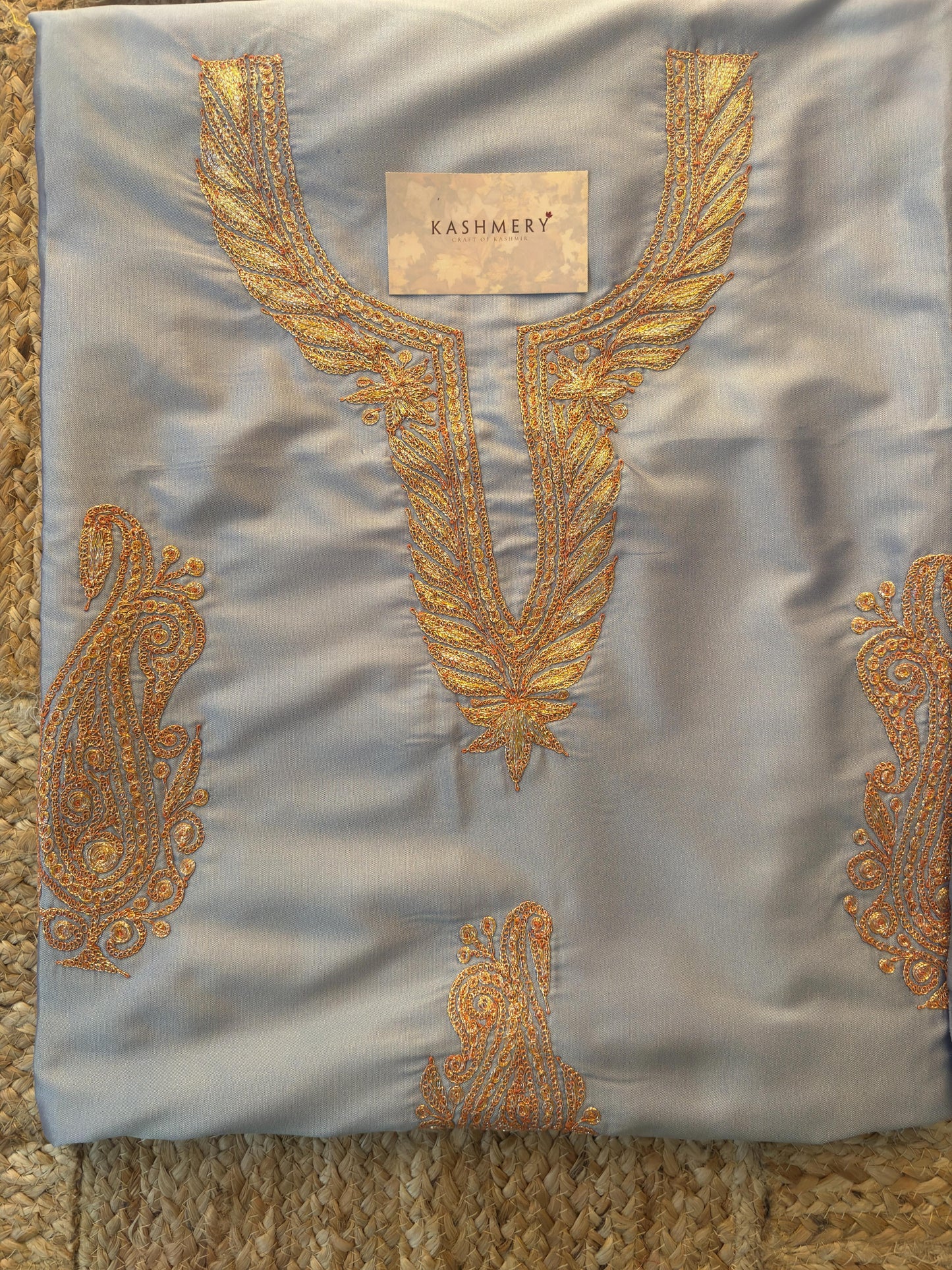 Sufianna Light Lavender Silk Suit with Tilla Embroidery