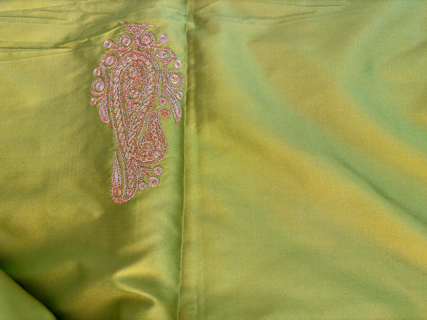 Sufianna Green Unstiched Silk Suit with Tilla Embroidery