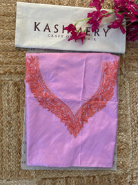 Noor Pink Organza Saree With Kashmiri Aari Embroidery