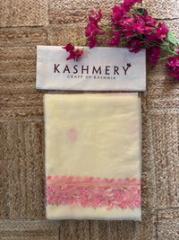Noor White Organza Saree With Kashmiri Aari Embroidery