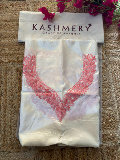 Noor White Organza Saree With Kashmiri Aari Embroidery