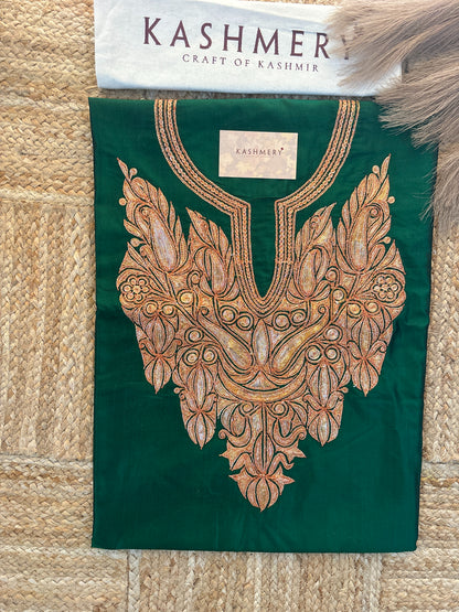 Khwaab Pure Green Silk Suit with Tilla Embroidery