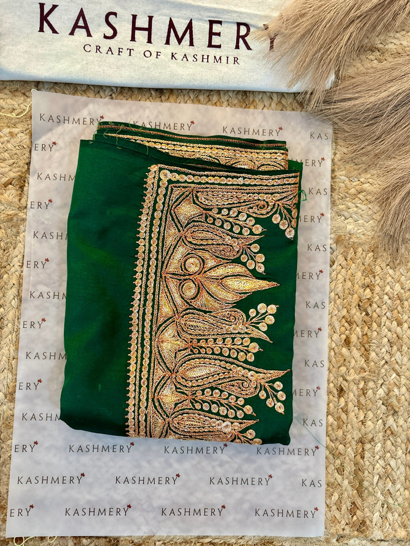 Khwaab Pure Green Silk Suit with Tilla Embroidery