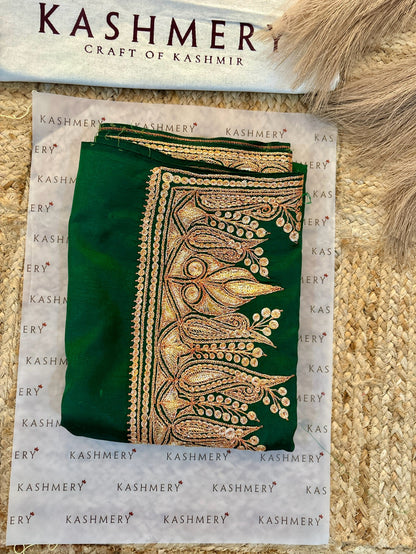 Khwaab Pure Green Silk Suit with Tilla Embroidery