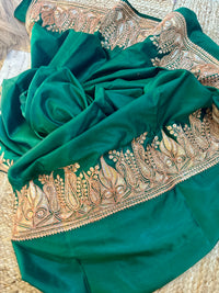 Khwaab Pure Green Silk Suit with Tilla Embroidery