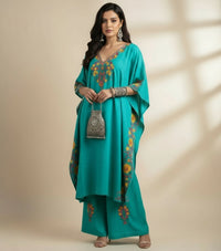 Heer Ferozi Long Aari Work Kaftan Set