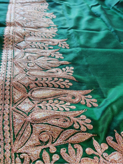 Khwaab Pure Green Silk Suit with Tilla Embroidery