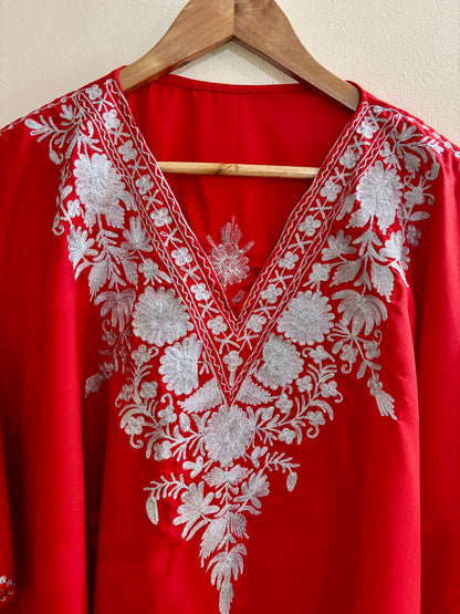 Heer Red Short Zari Work Kaftan