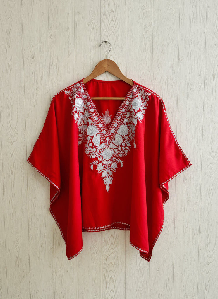 Heer Red Short Zari Work Kaftan