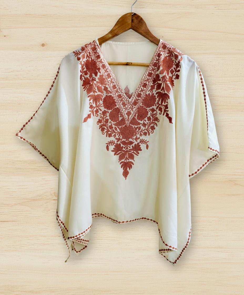 Heer White Short Zari Work Kaftan