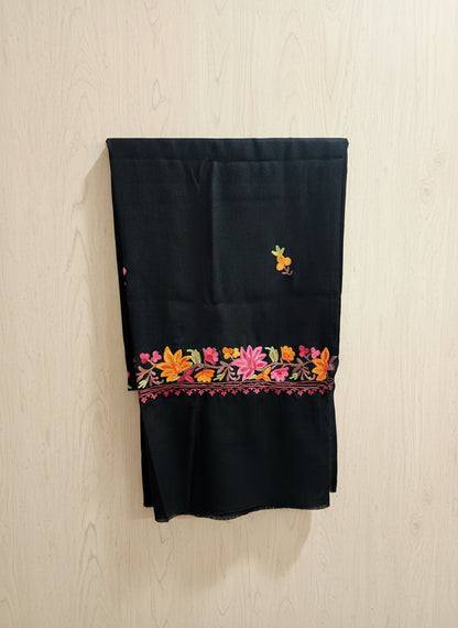 Waadi Black Aari Work Stole