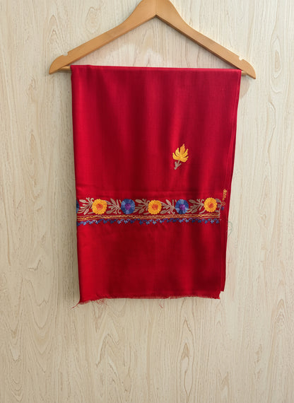 Waadi Red Aari Work Stole