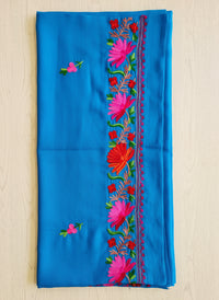 Waadi Teal Aari Work Stole