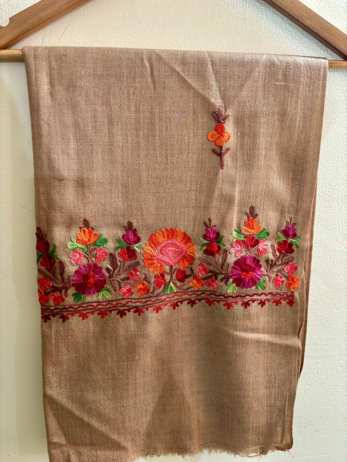 Waadi Olive Green Aari Work Stole