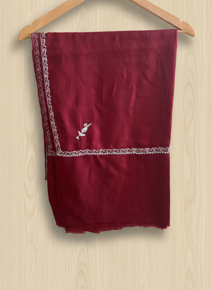 Waadi Maroon Zari Work Stole