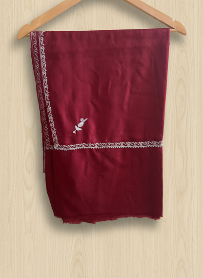 Waadi Maroon Zari Work Stole