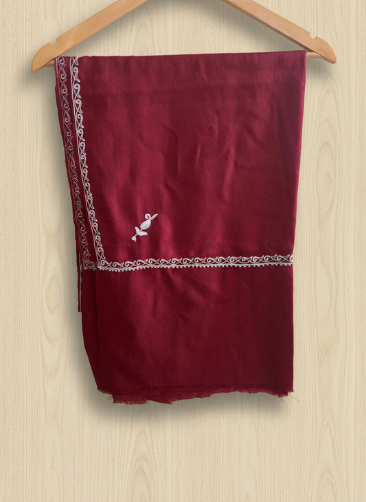 Waadi Maroon Zari Work Stole