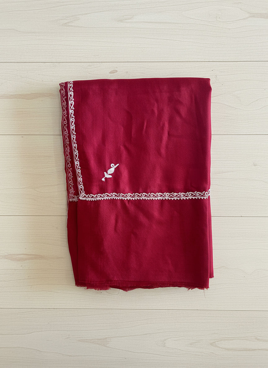 Waadi Maroon Zari Work Stole