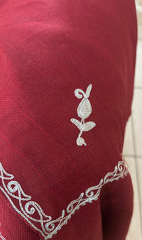 Waadi Maroon Zari Work Stole