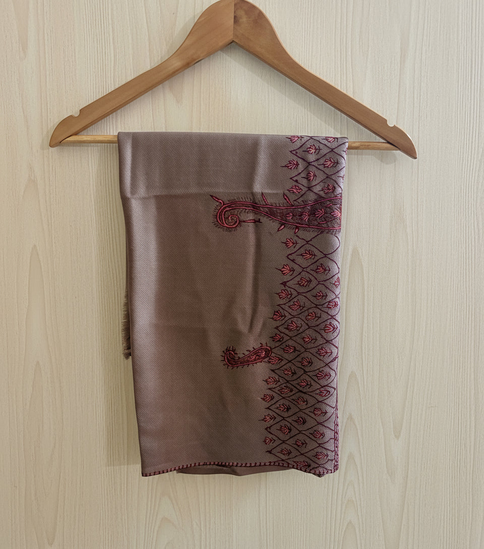 Waadi Pashmina Color Sozni Work Stole