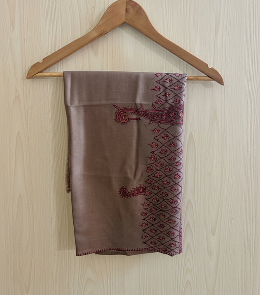 Waadi Pashmina Color Sozni Work Stole