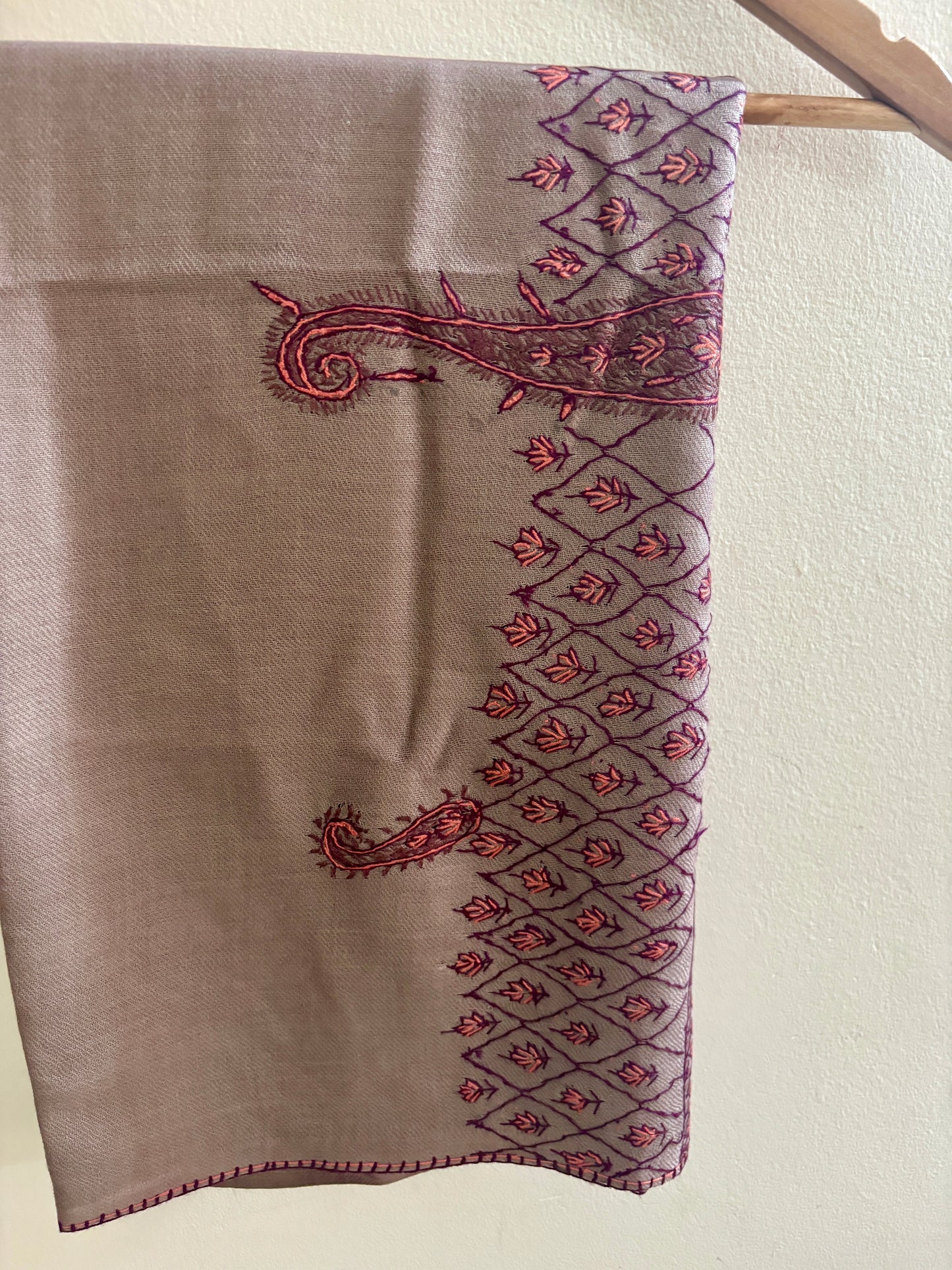 Waadi Pashmina Color Sozni Work Stole