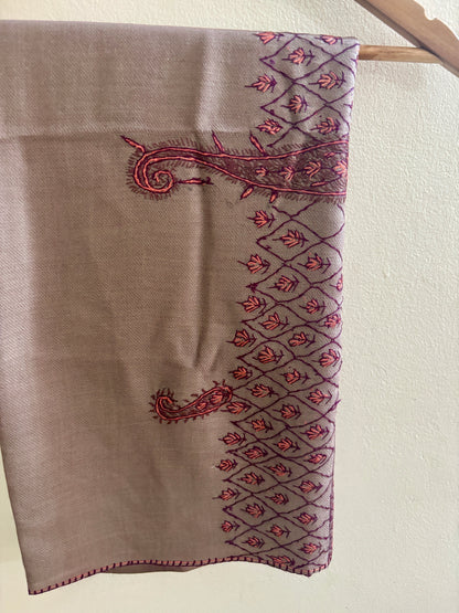 Waadi Pashmina Color Sozni Work Stole