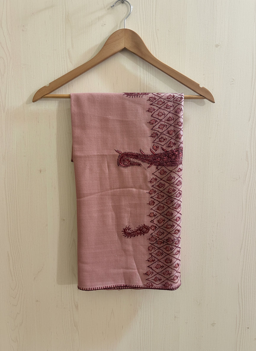 Waadi Noon Chai Pink Sozni Work Stole