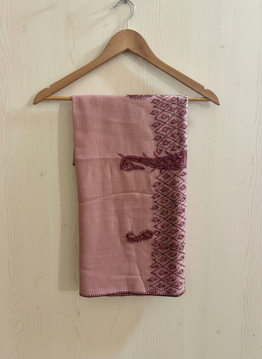 Waadi Noon Chai Pink Sozni Work Stole