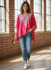 Heer pink Short Zari Work Kaftan