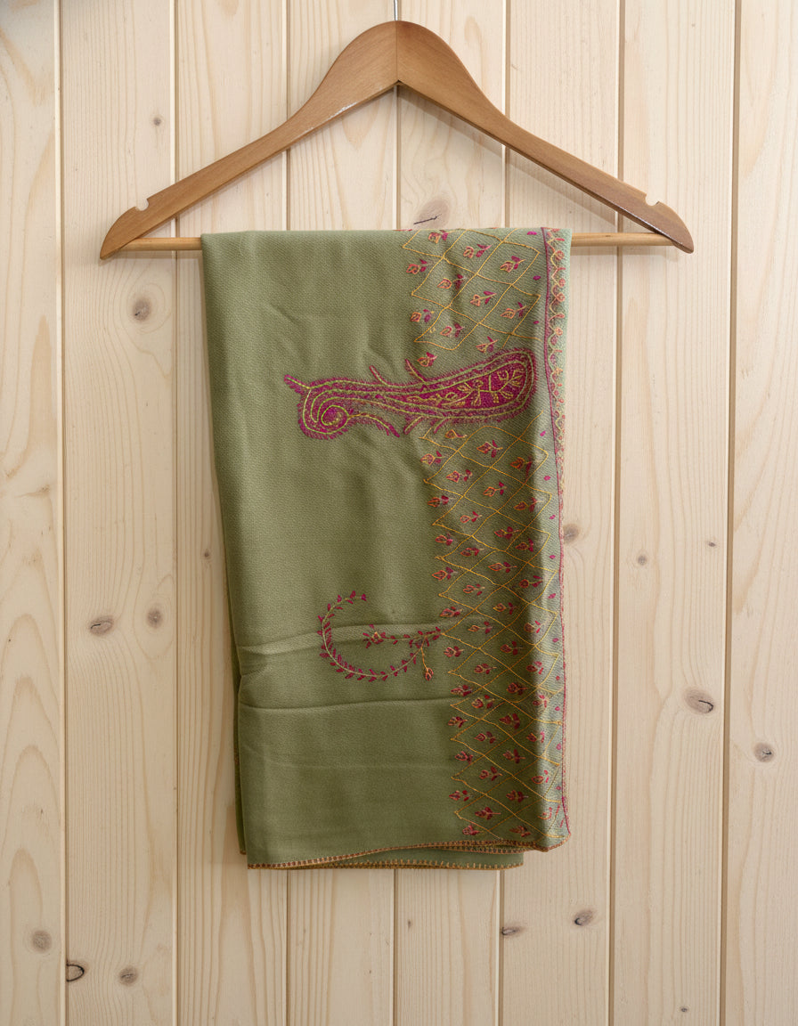 Waadi Light Green Sozni Work Stole