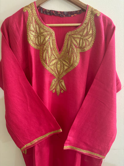 Masoom Pink Tilla Embroidery Work Pheran