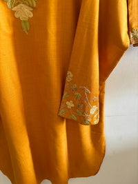 Pamposh Mustard Premium Mutli Color Aari Embroidered Kurta Set – Summer Edition
