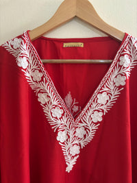 Women Premium Long Kaftan with Aari Work Embroidery