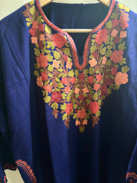 Dhurandhar Royal Blue Embroidery Aari Work Pheran