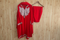 Leela Stitched Red Premium Crepe Suit Set with Tilla Embroidery
