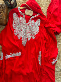 Leela Stitched Red Premium Crepe Suit Set with Tilla Embroidery