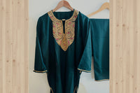 Zooni Bottle Green Tilla  Embroidery Work Pheran Set