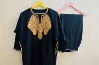 Zooni Black Tilla  Embroidery Work Pheran Set