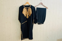 Zooni Black Tilla  Embroidery Work Pheran Set