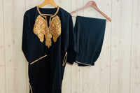 Zooni Black Tilla  Embroidery Work Pheran Set