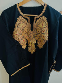 Zooni Black Tilla  Embroidery Work Pheran Set