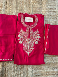 Zooni Rani Pink Tilla Embroidery Work Pheran Set -3 pc
