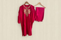 Zooni Rani Pink Tilla Embroidery Work Pheran Set -3 pc