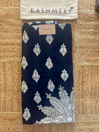 Waadi Royal Bule Shawl with  Silver Tilla Work